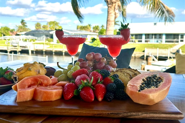 Enjoy fresh local fruit for brunch on the water