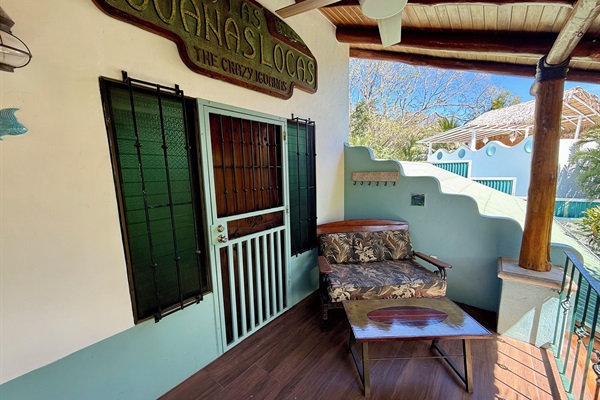 Private patio upstairs bedroom 5