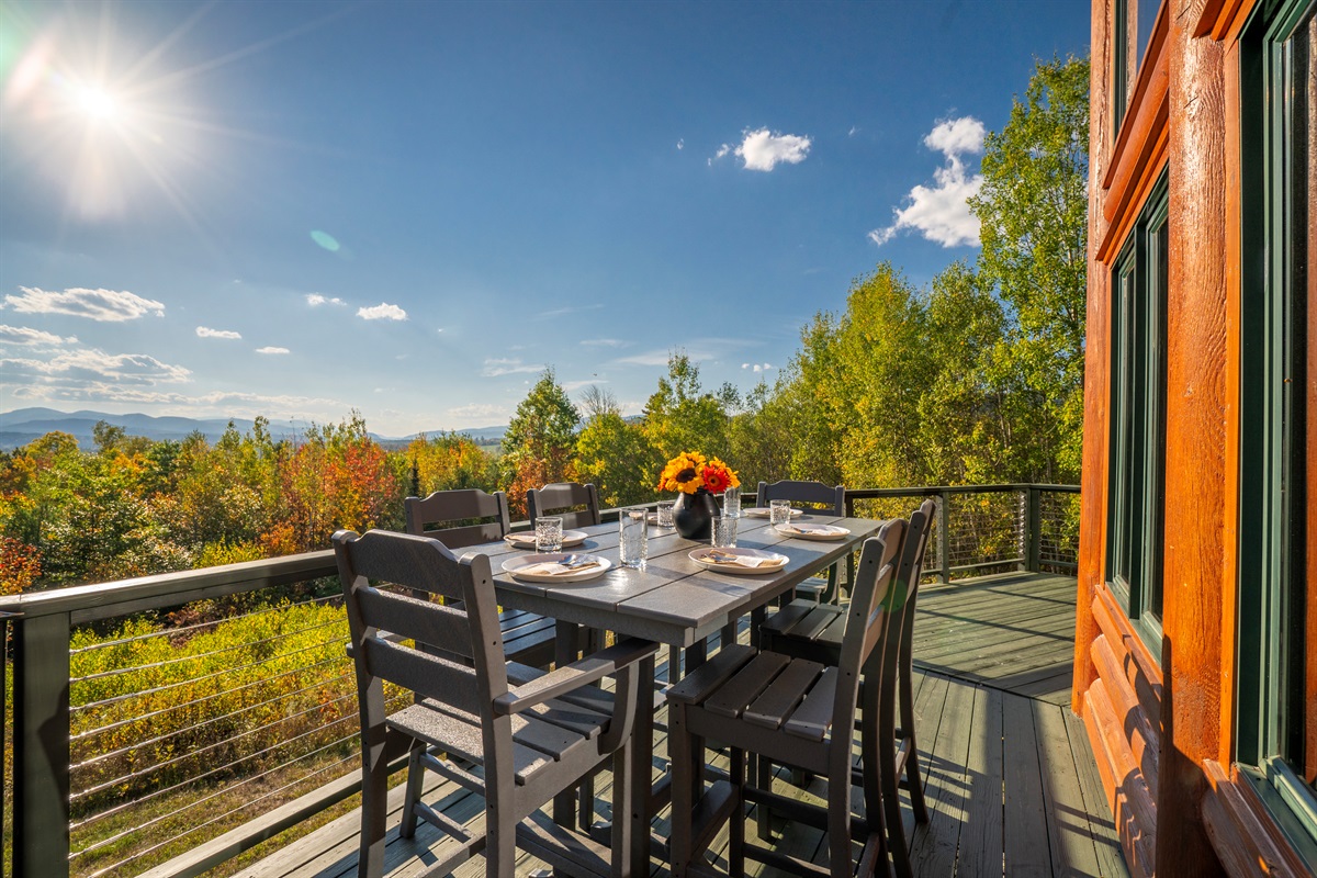 Enjoy your meals surrounded by beautiful mountain landscapes.