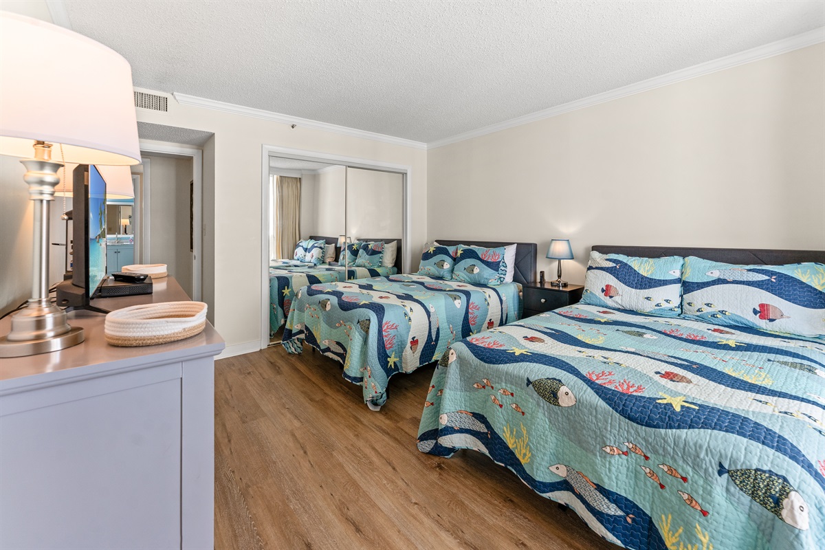 Lovely 3rd Bedroom with 2 double beds and balcony access