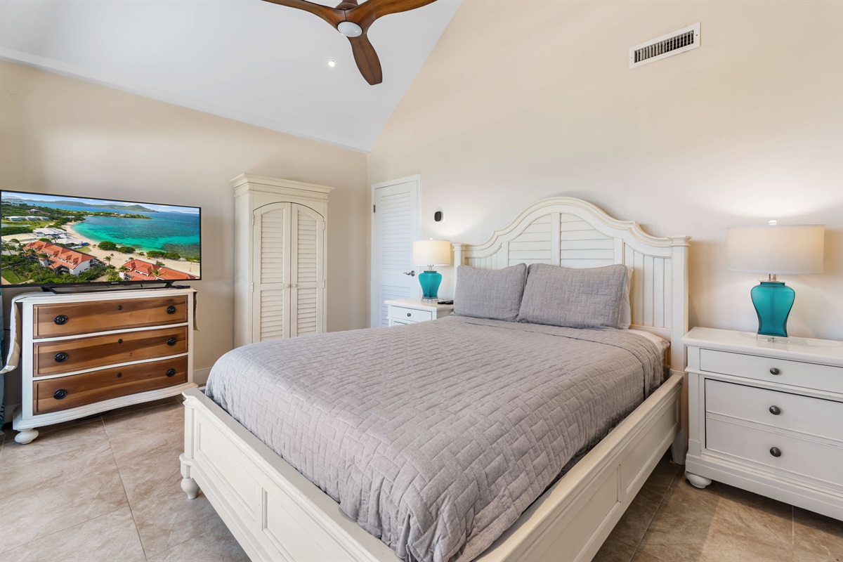 Primary bedroom has a Smart TV to stream your favorites as drifting off to sleep