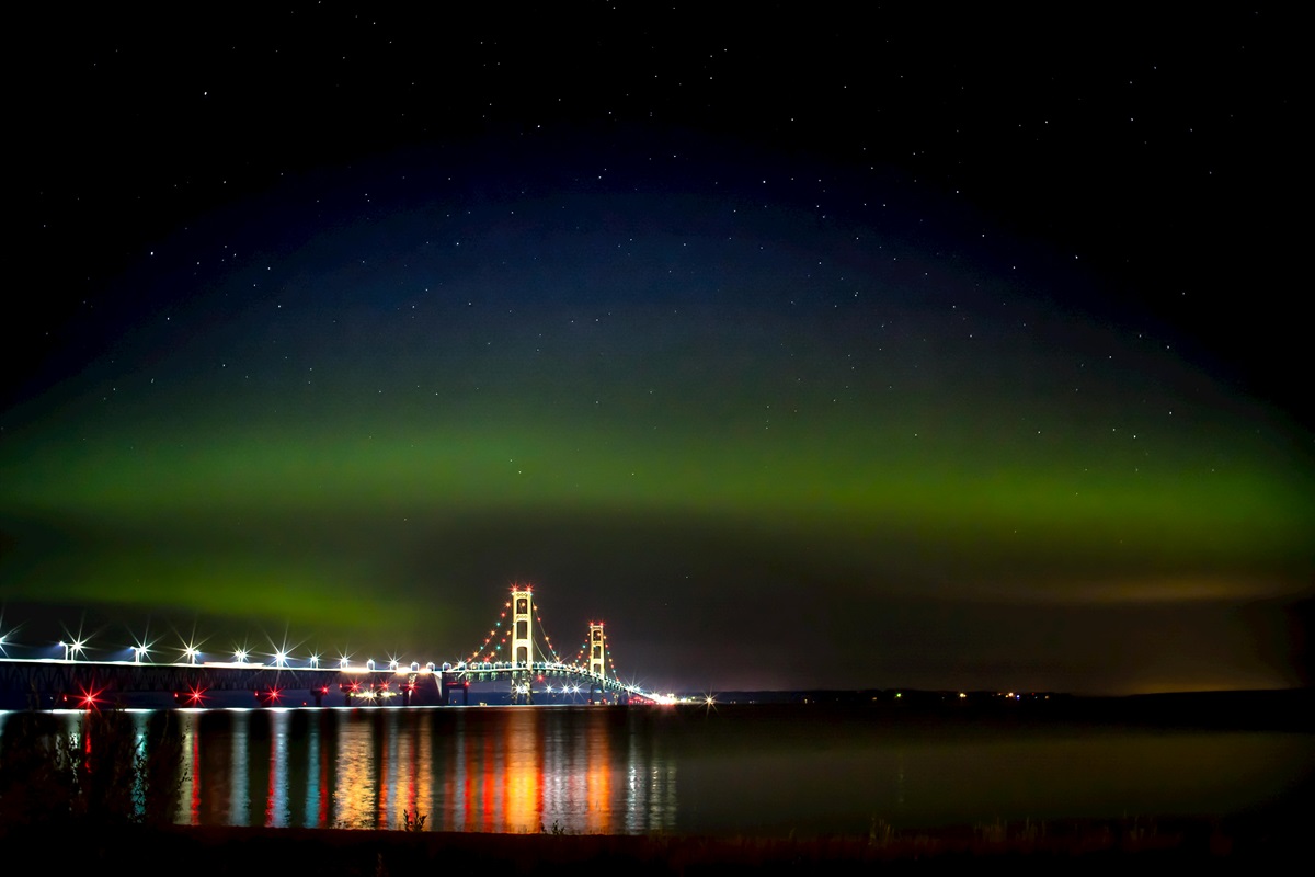 Mackinac Bridge at Night