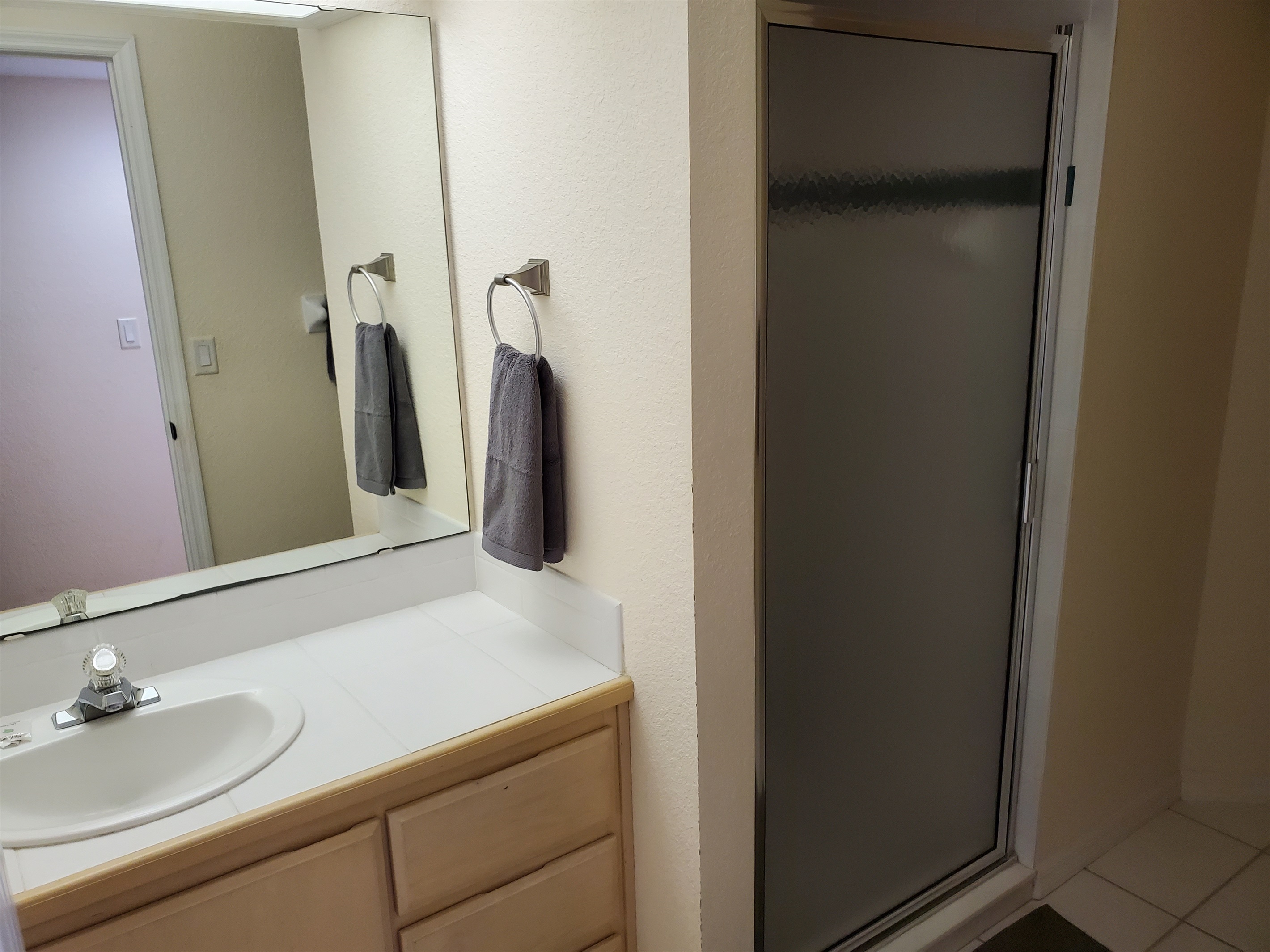 Bunkbed room private bath with walk in shower
