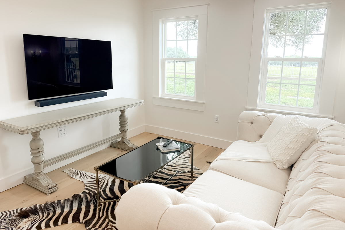 Elegant bright and inviting living room with natural light