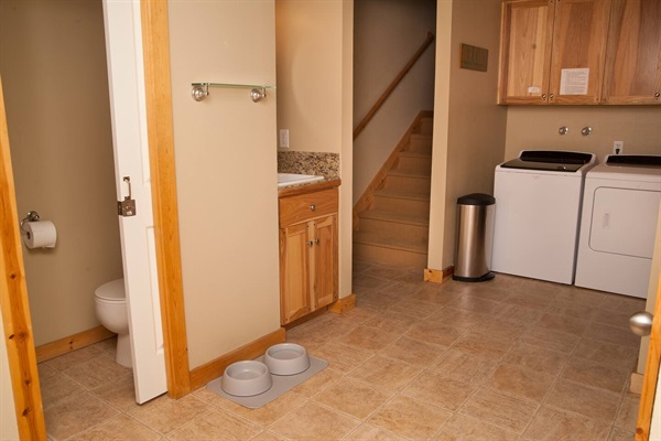 Laundry room and half bath off kitchen