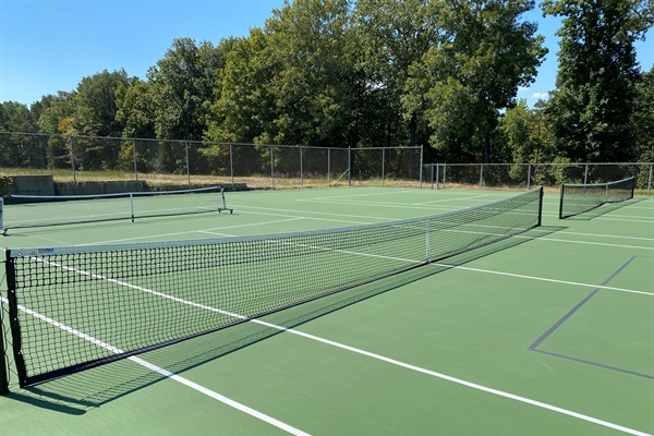 Enjoy a game of tennis or pickleball at the community courts just a few minutes away—great for a little friendly competition.