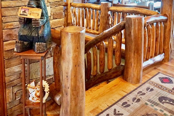 A touch of woodland charm inside.