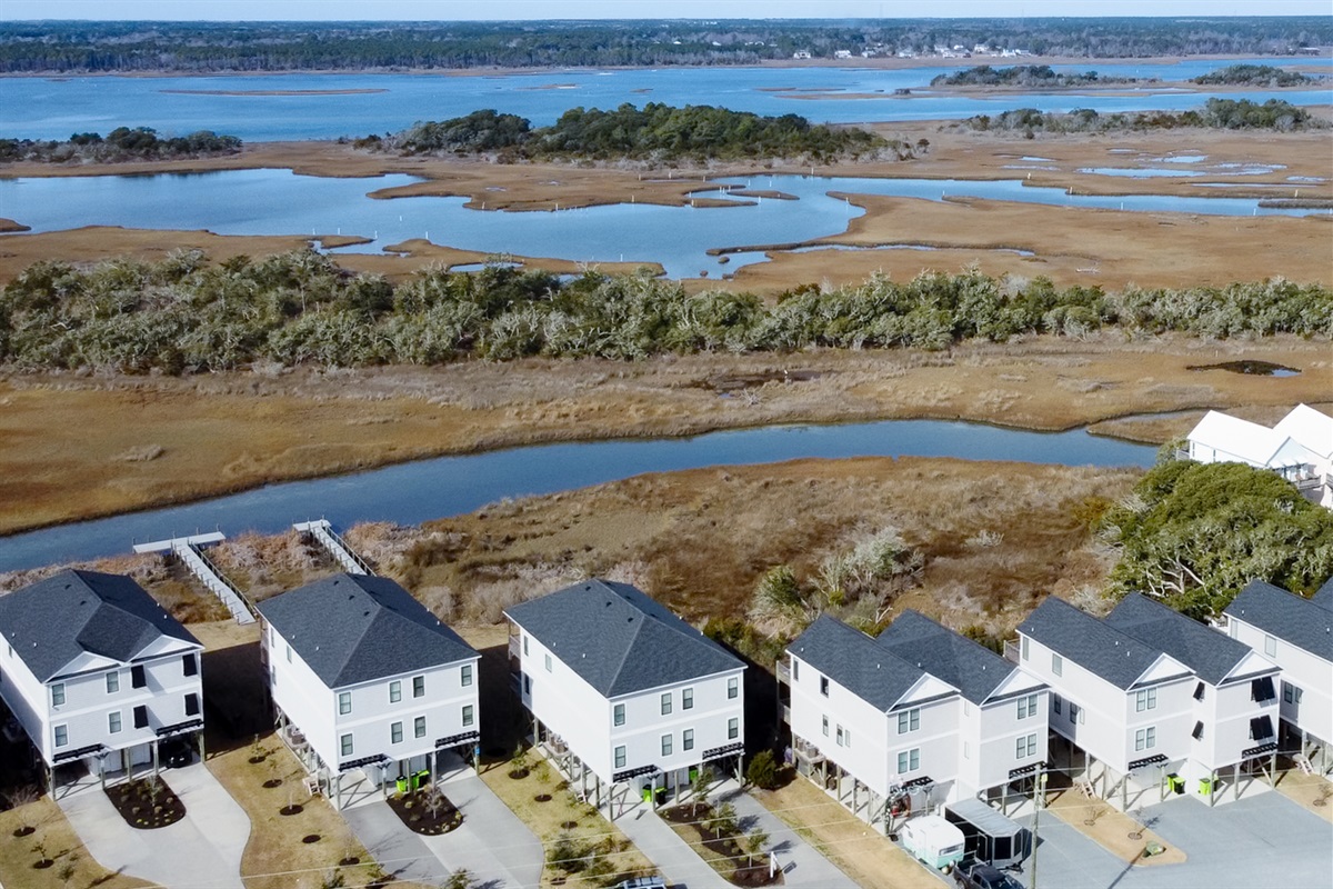 Aerial view of the Sound! Peaceful natural scenery right behind the homes