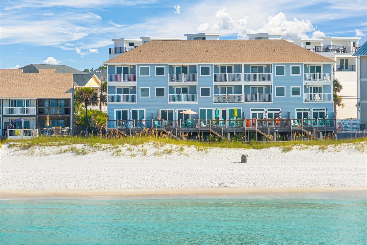 Your Gulf-front escape: Cast A Waves is 1 of just 5 exclusive townhomes sharing this private beach access & amenities.