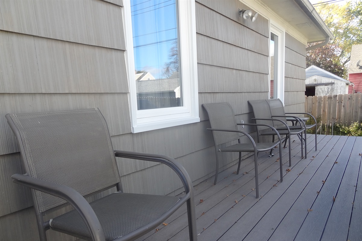 Large deck in backyard