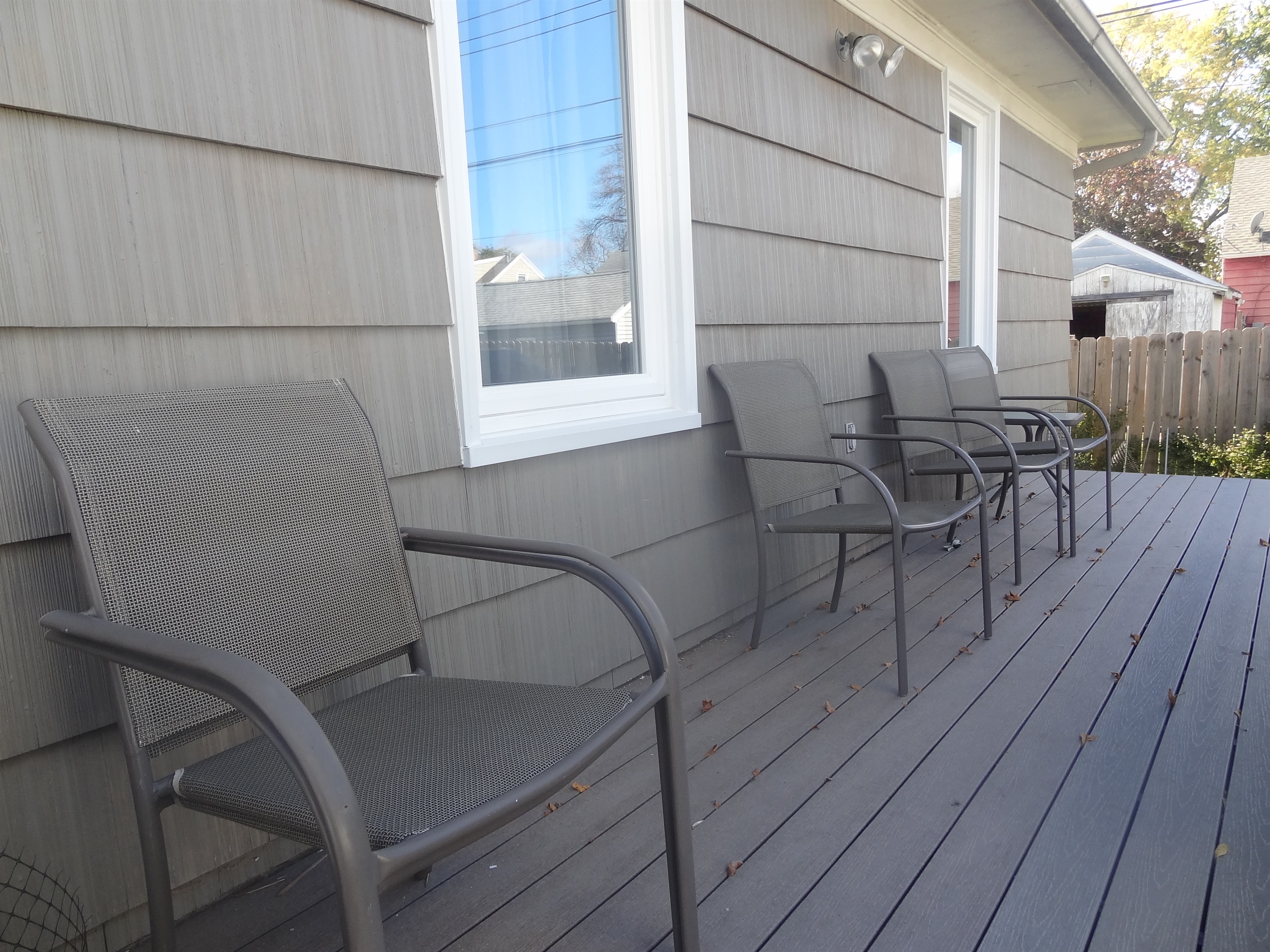 Large deck in backyard