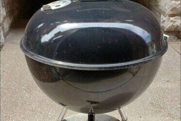 Weber charcoal grill for eating in. 