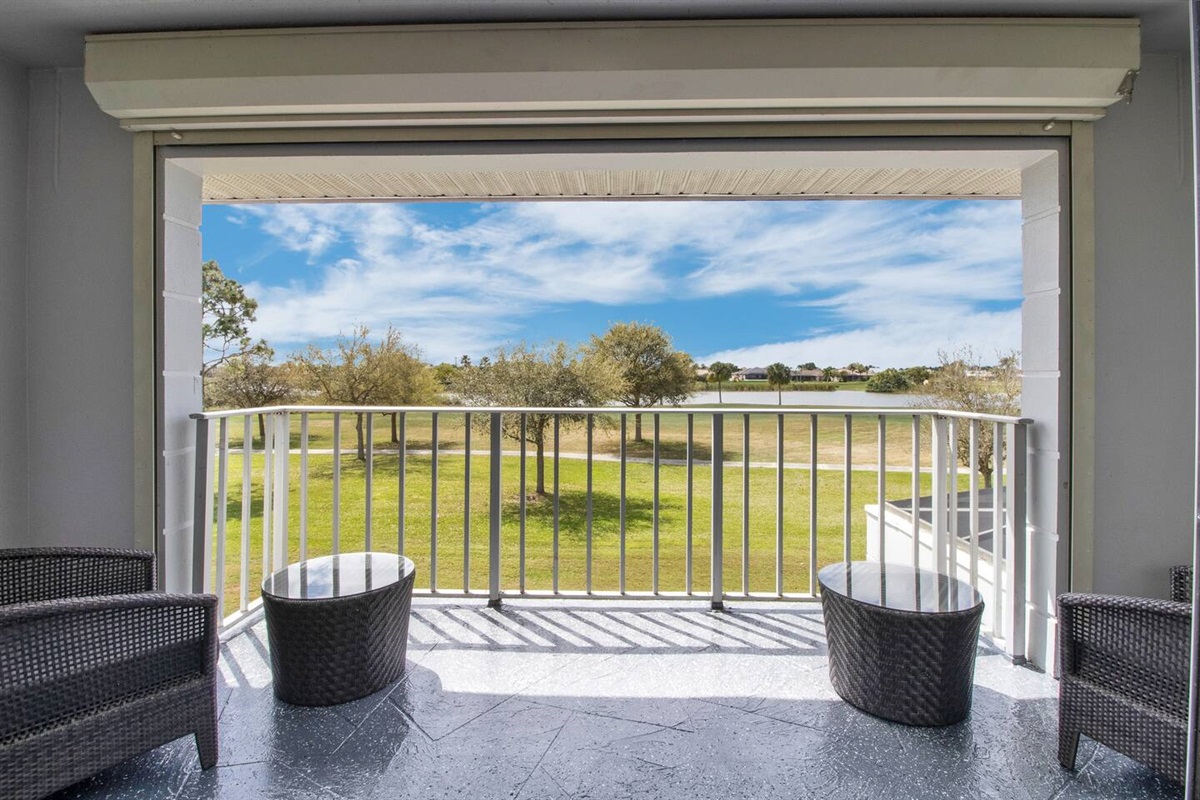 Enjoy the 15th hole of the golf course out of the 2nd floor balcony.