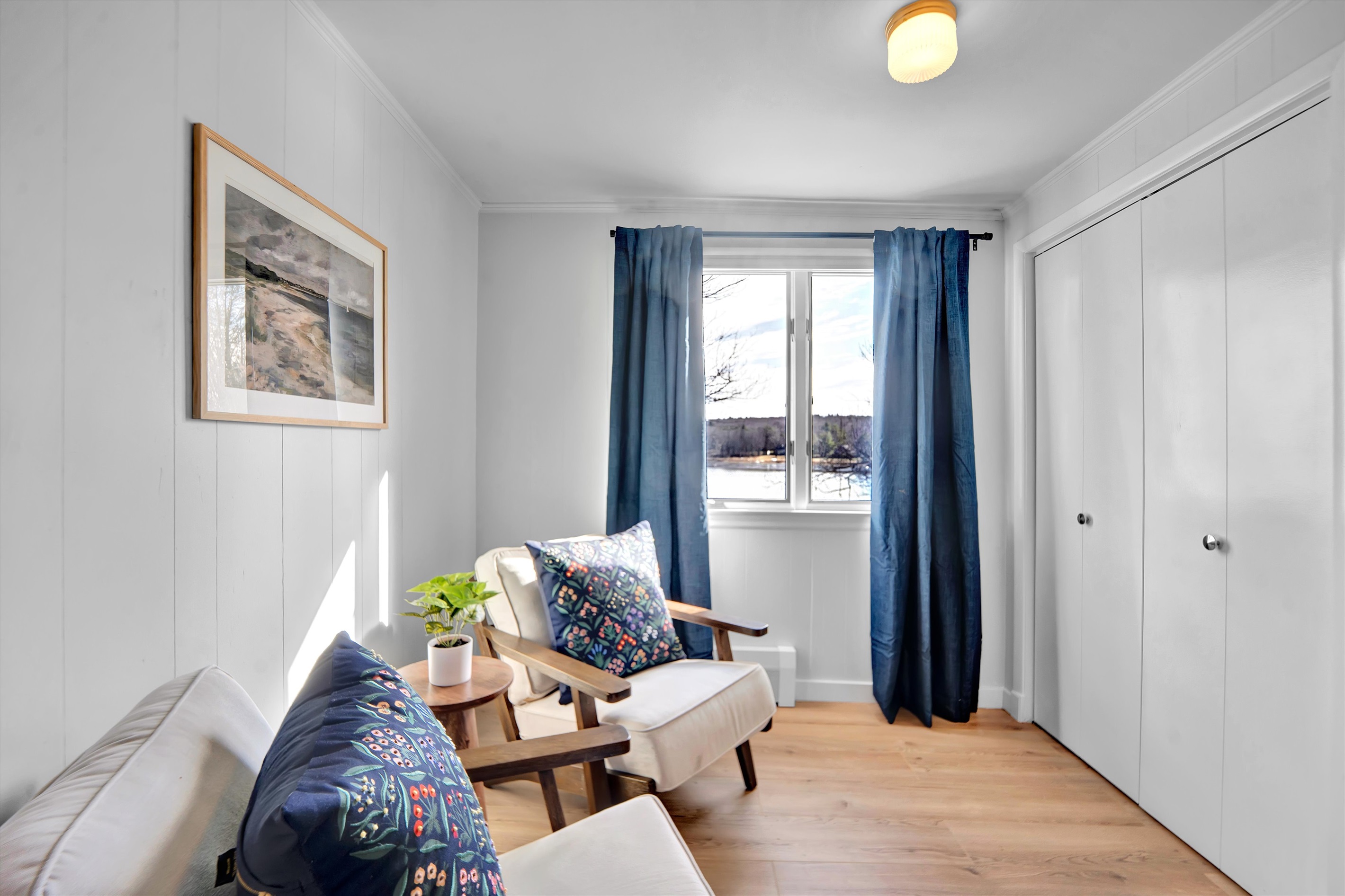 Cozy corner — curl up with a good book and a soft throw.