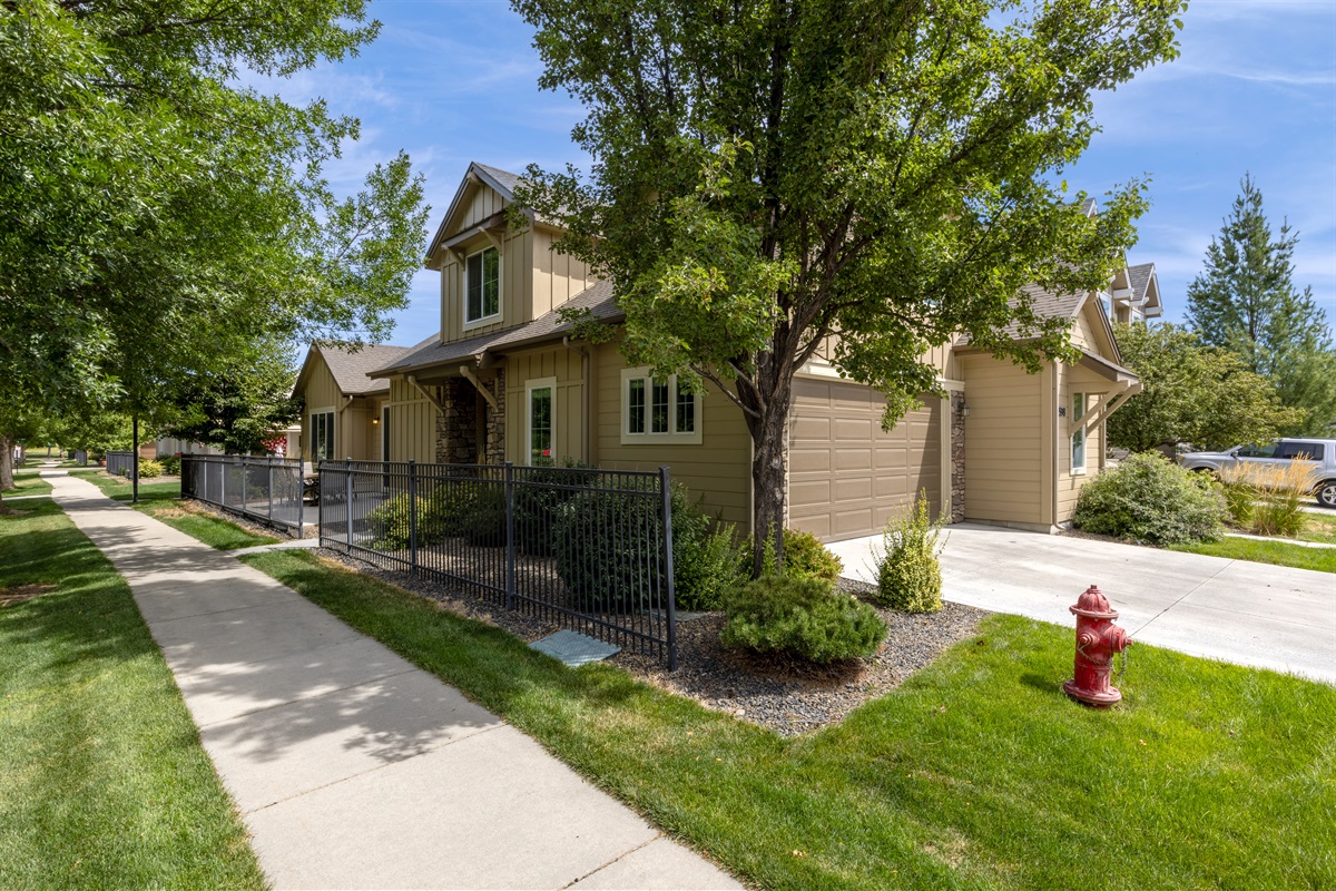 Quiet, tree-lined street just minutes from local attractions.