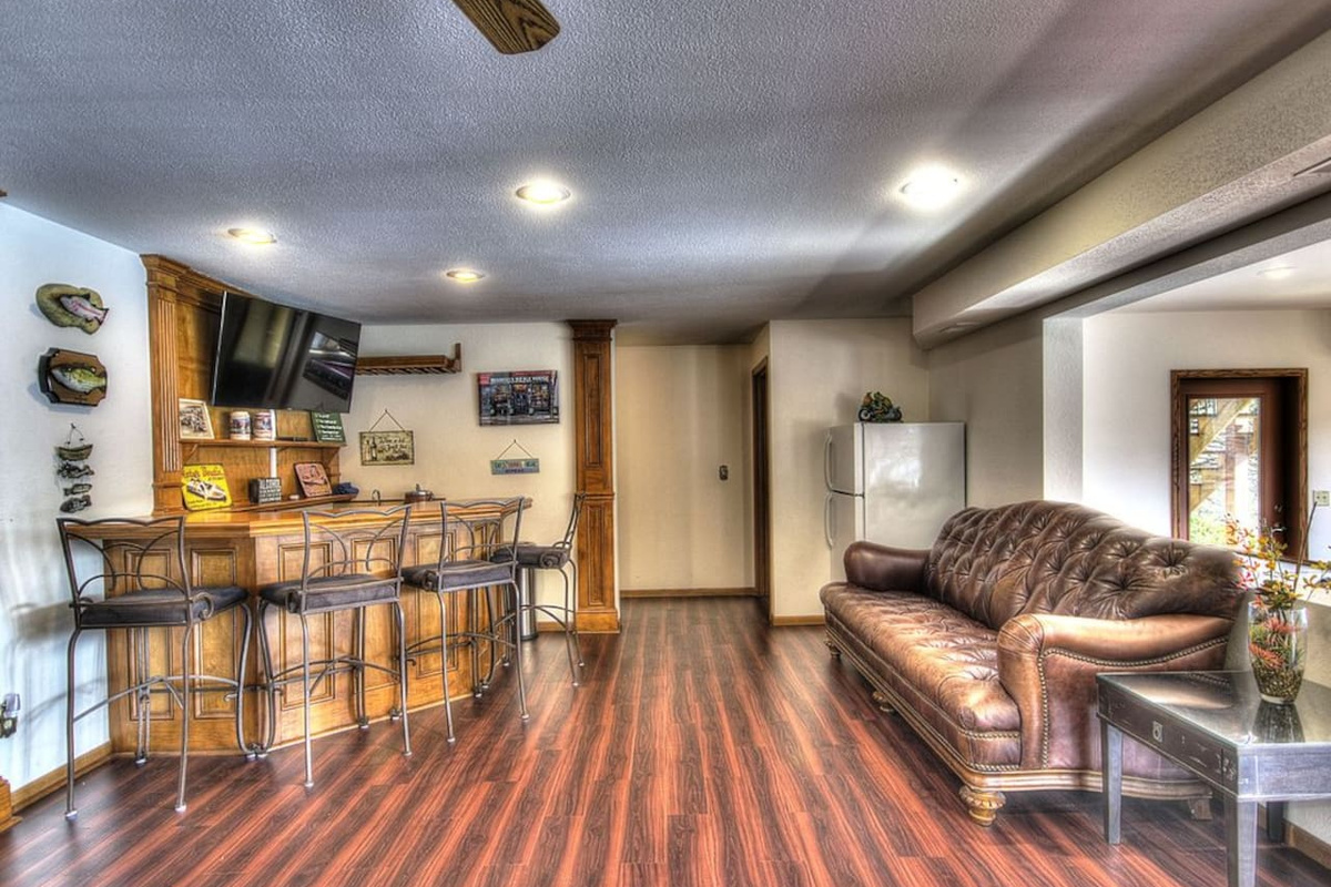Lower level bar with TV