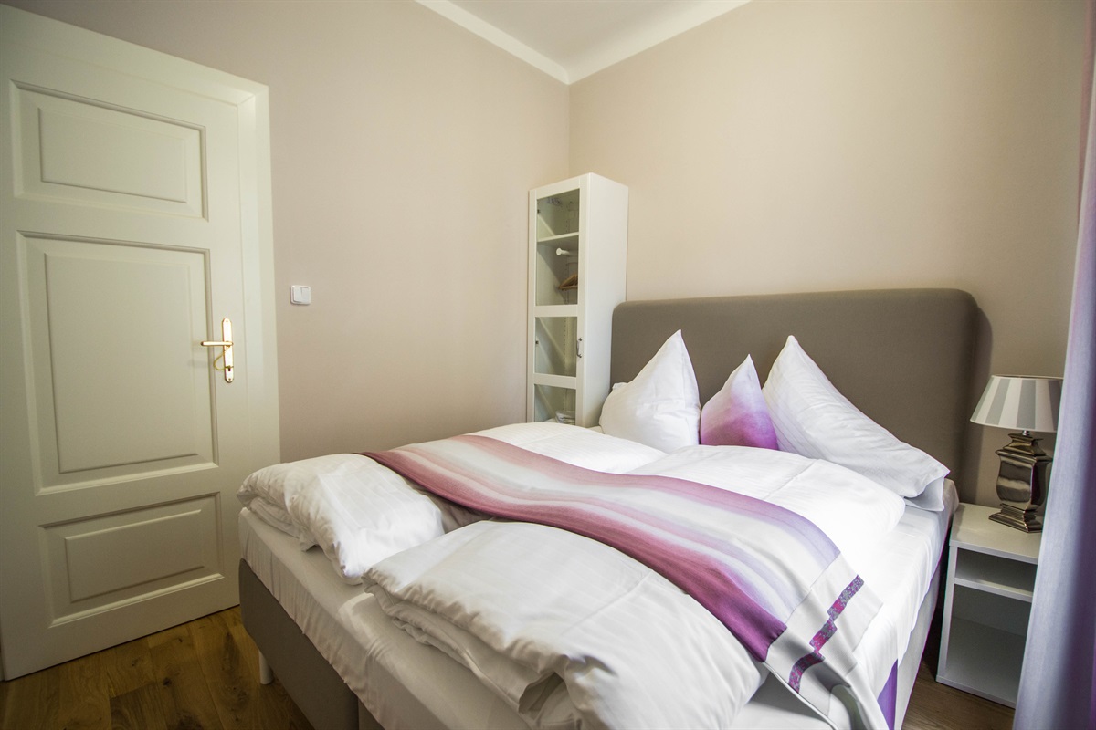 2nd bedroom with a huge comfy bed with 2 mattresses and a wadrobe