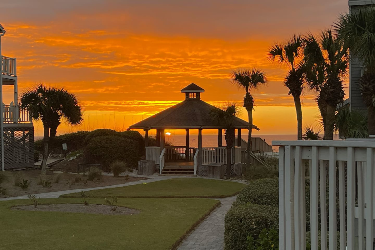 Watch the Gulf sky turn orange &mdash; every night from your deck the whole horizon does something different. This is the view you came for.