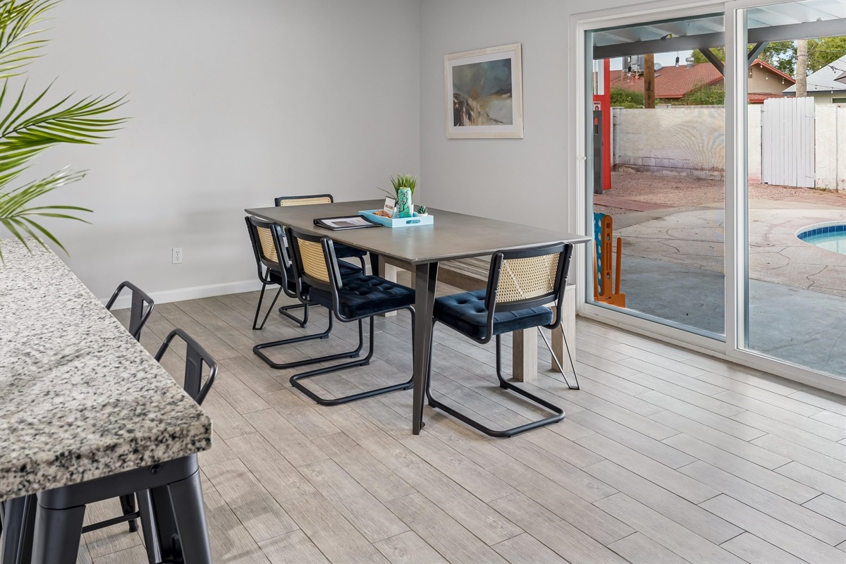 Enjoy eating in with seating for the whole family