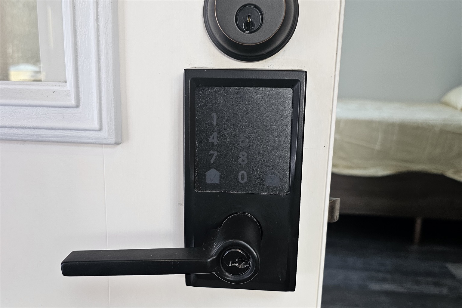 Keypad lock for entry.  Code will be sent prior to check-in.