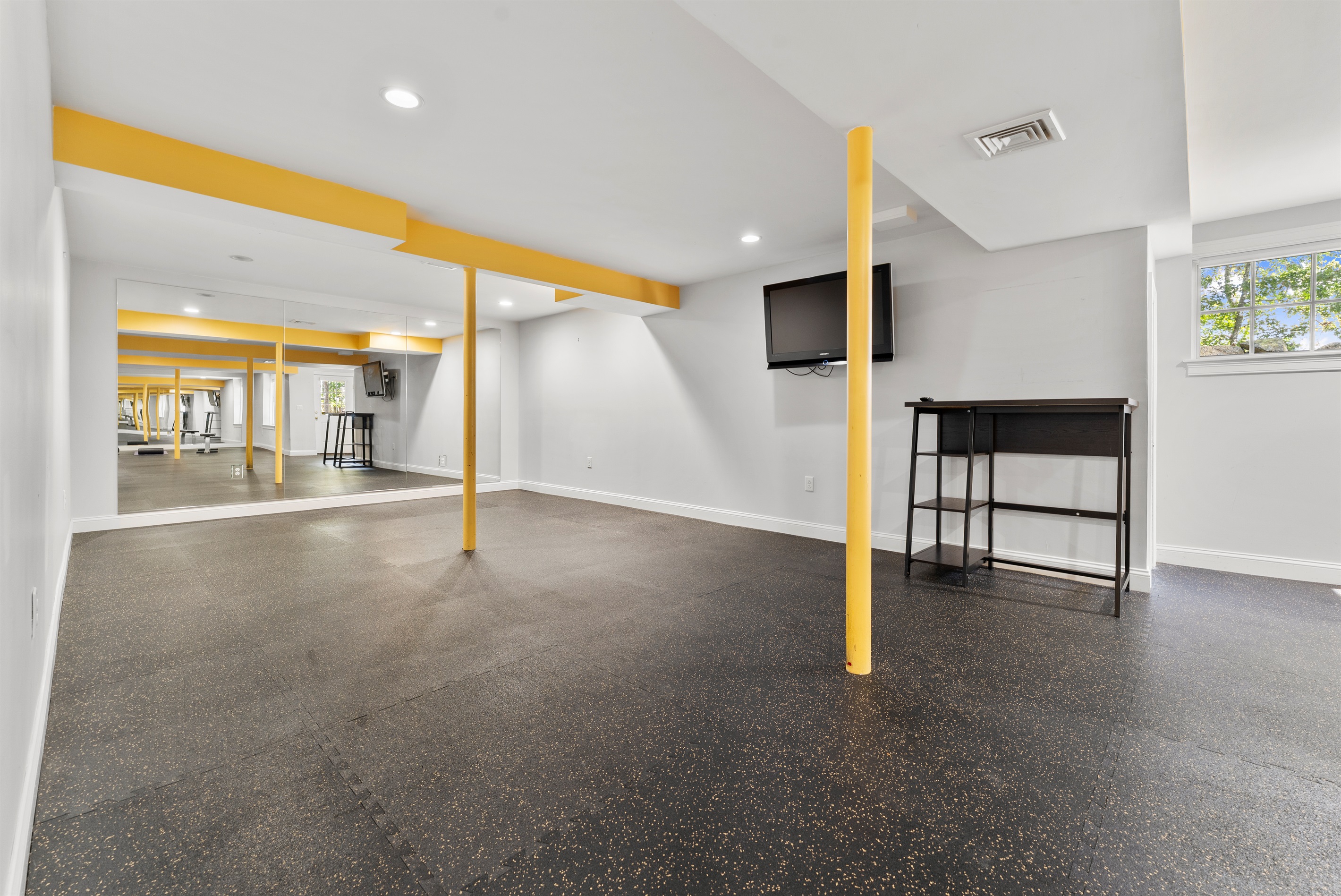 Your personal wellness corner—perfect for yoga, stretching, or a quick strength session