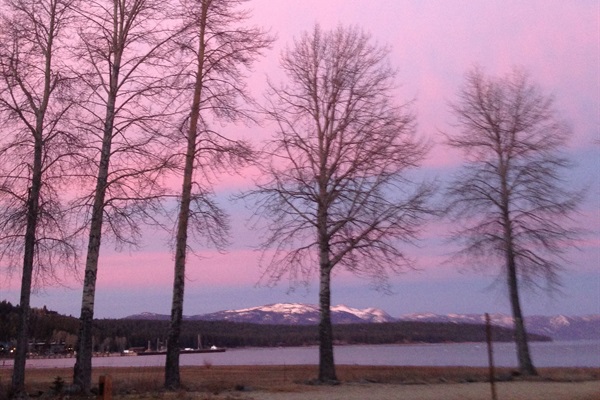 Stunning sunset viewed from the home