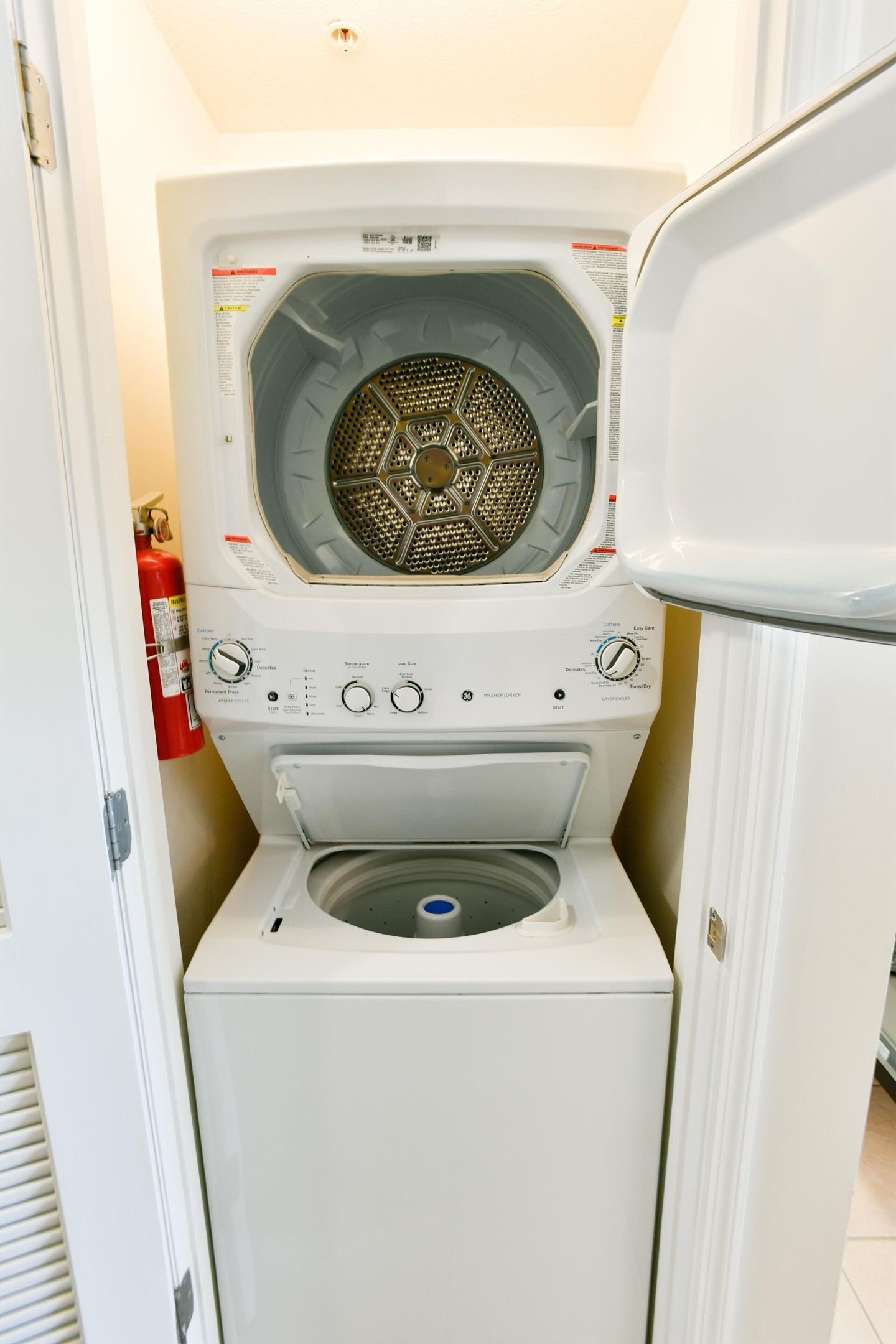 In unit washer and dryer