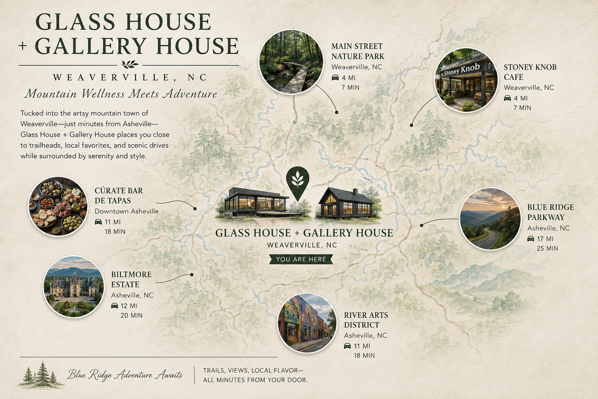 Perfectly located for exploring Asheville, the Blue Ridge Parkway, and Weaverville—ideal for unforgettable group getaways.