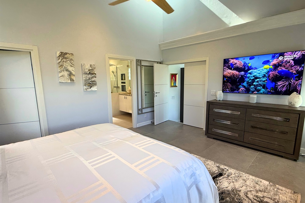 Primary bedroom has a Smart TV