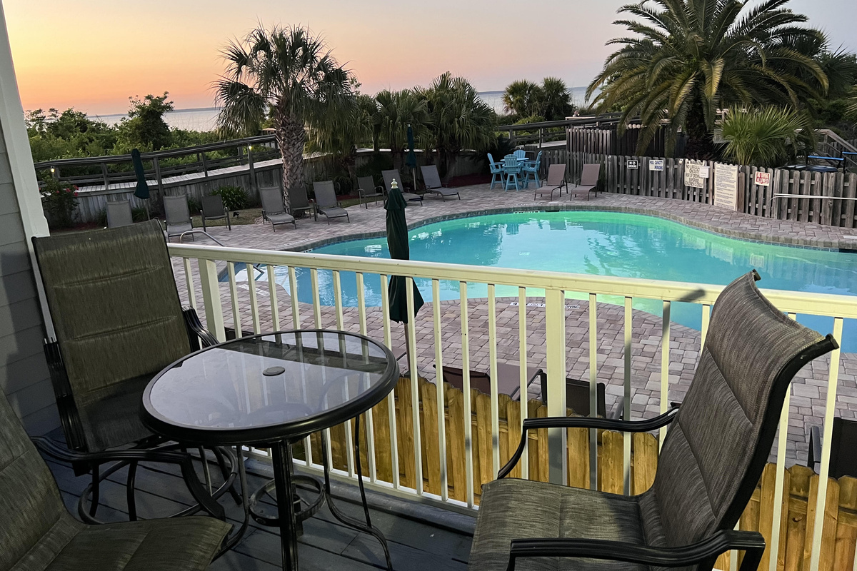 Private Balcony View - pool overlooking the beach