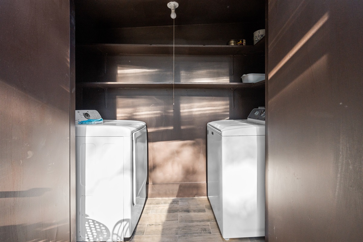 Laundry room with large machines for your convenience. Great for longer stays!