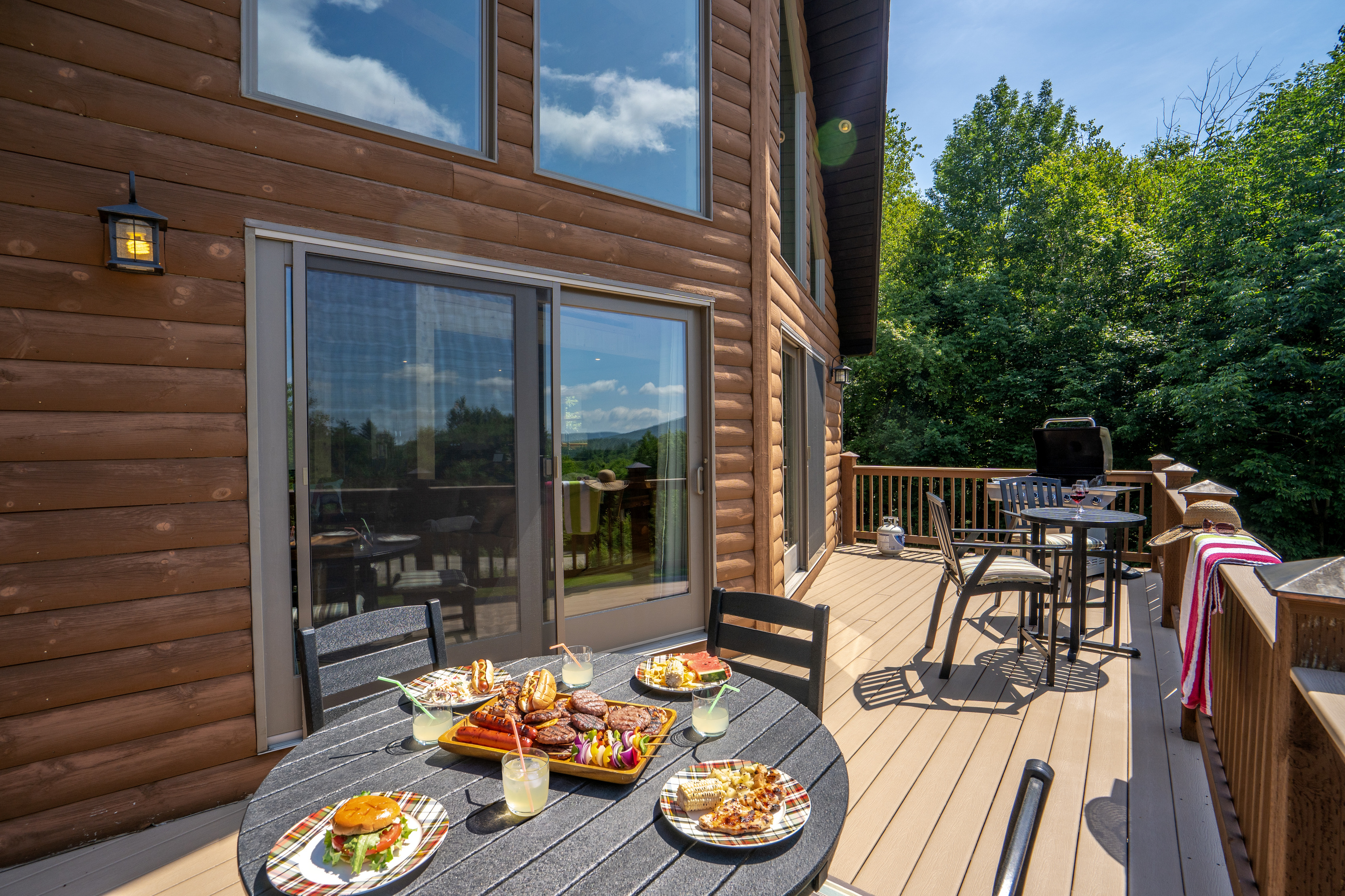 Whether you're grilling burgers, steaks, or fresh vegetables, the deck is the perfect place for outdoor meals.