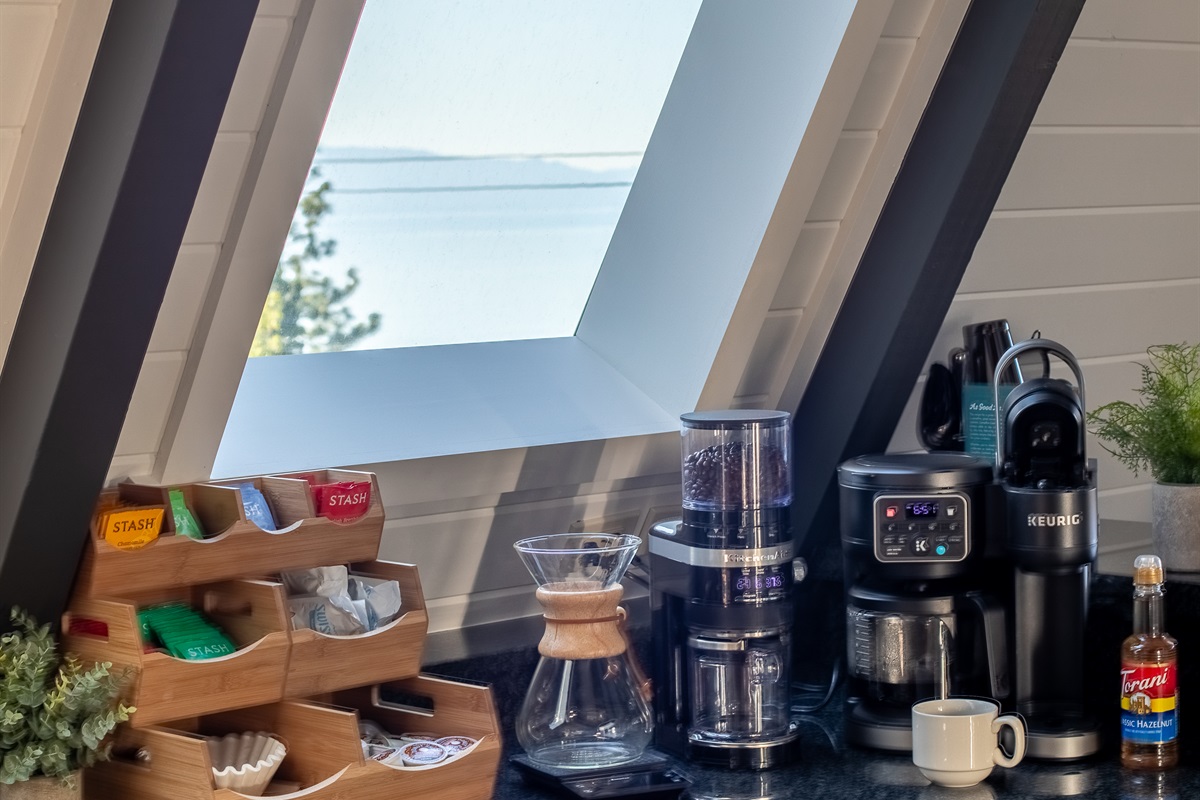 Take in the view while brewing your morning coffee.