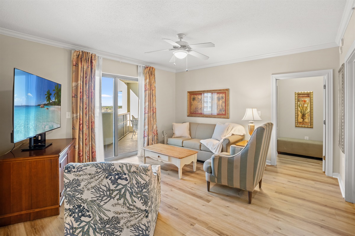 Living Room with balcony access