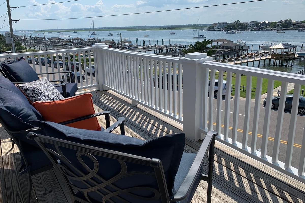 Upstairs Porch with Panoramic View of Banks Channel