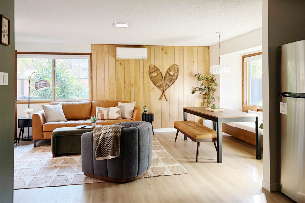 Creekside living room/dining area