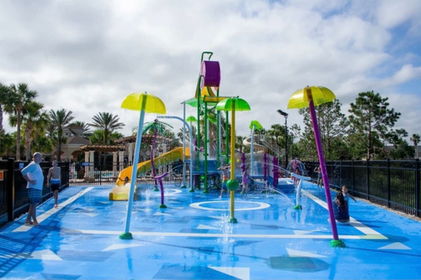 Splashpad with fountains