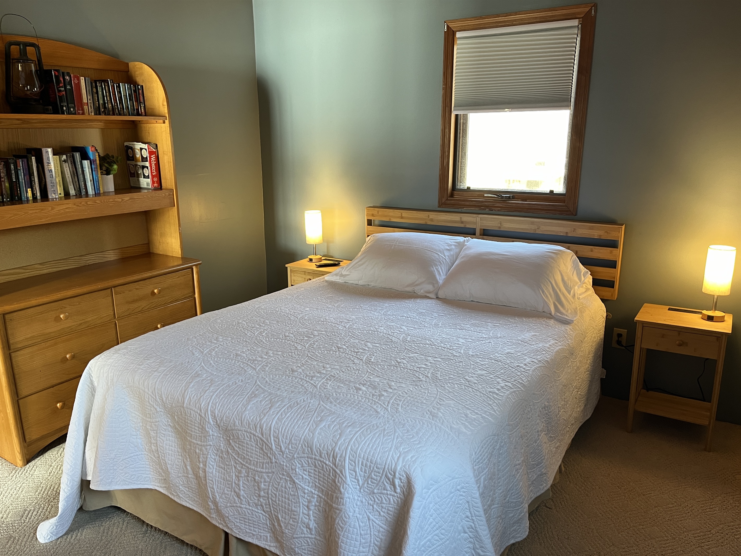 Camp Havon 2nd floor bedroom #3.  Choose a book to read and relax.