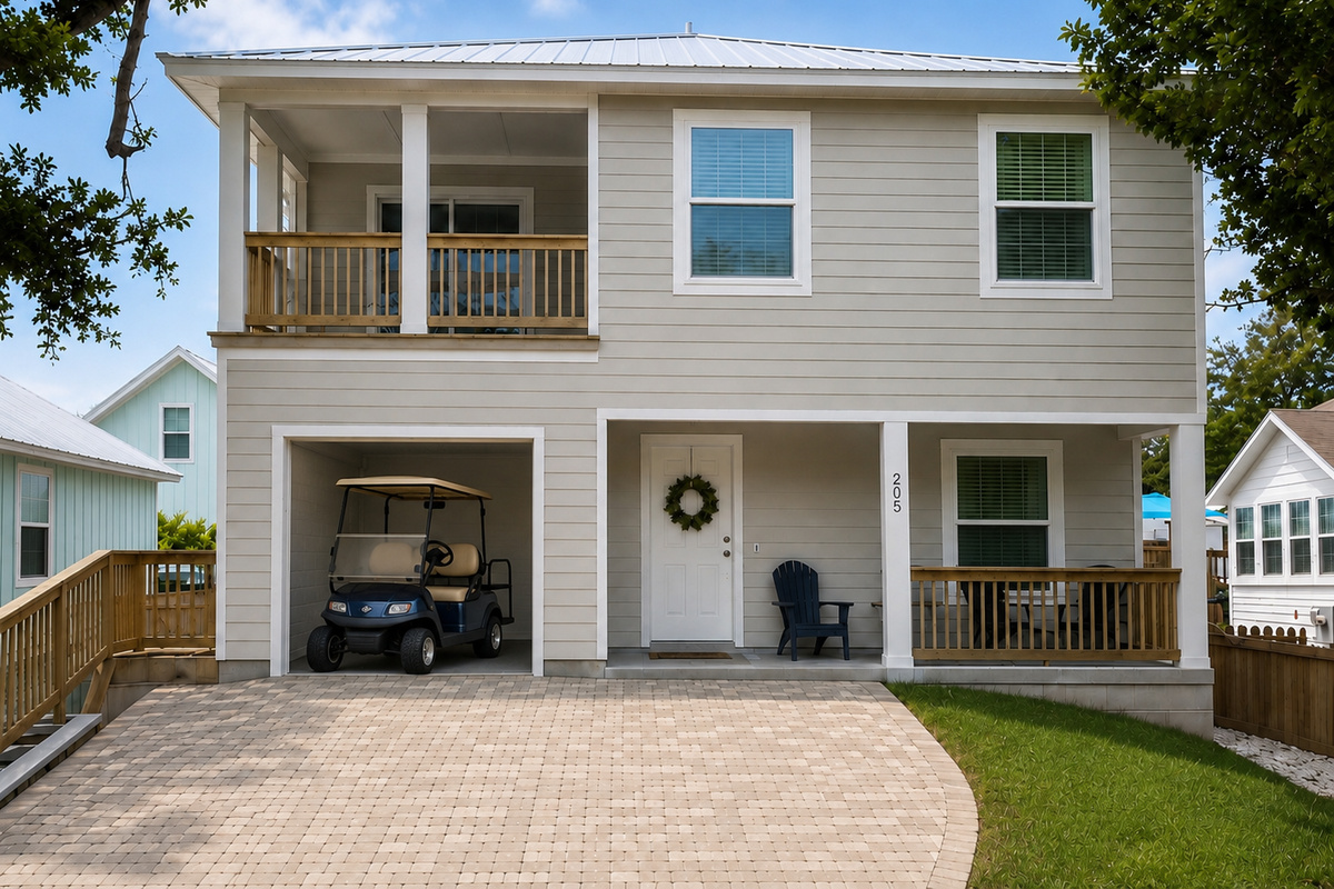 Golf carts are available to rent through a third-party provider—perfect for easy rides to the beach, local restaurants, and nearby parks!