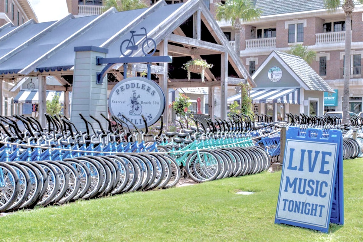 Bike rental facility in the front of the neighborhood