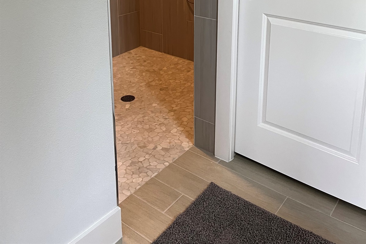 Extra-large walk-in shower - master bathroom