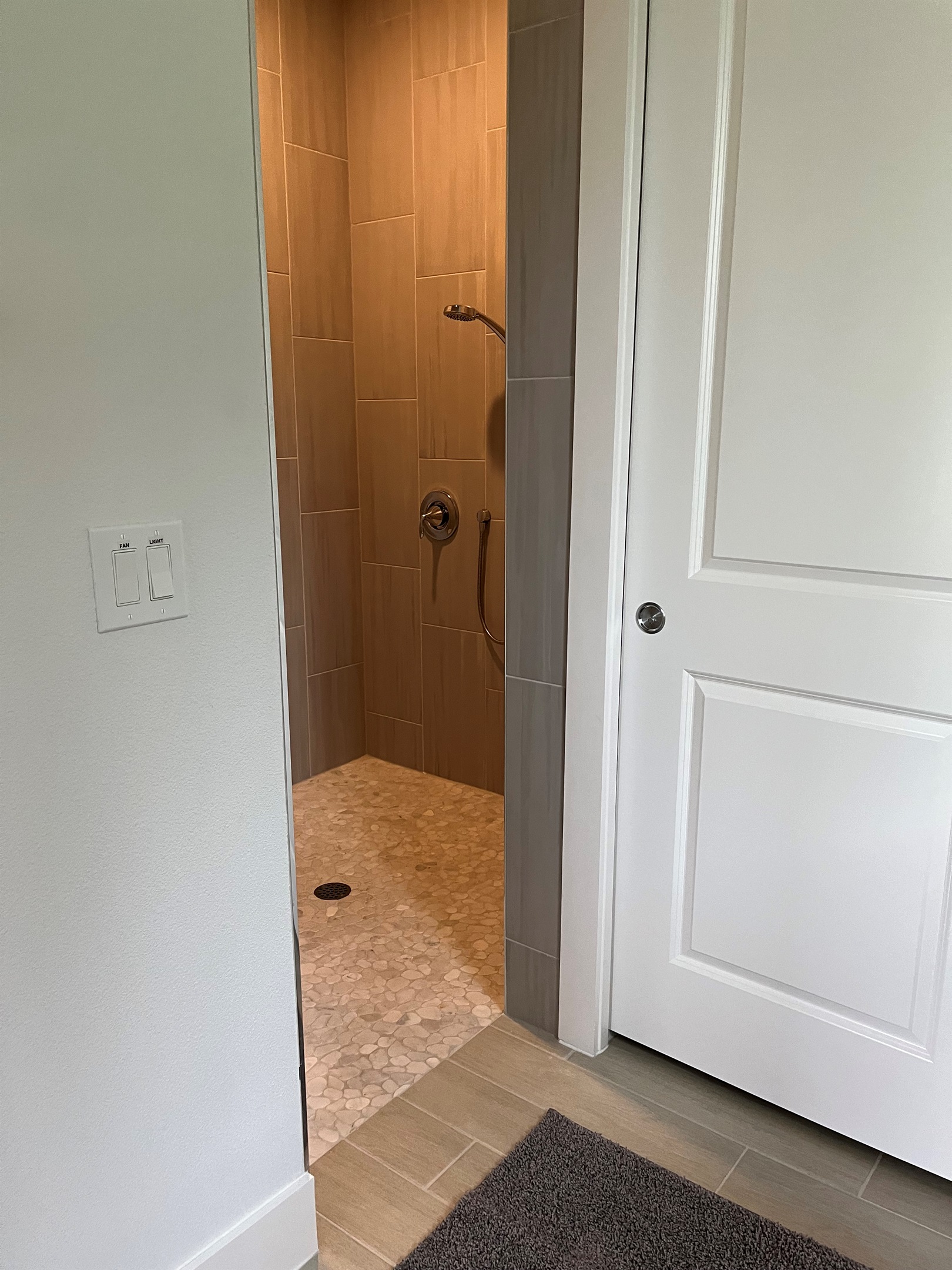 Extra-large walk-in shower - master bathroom