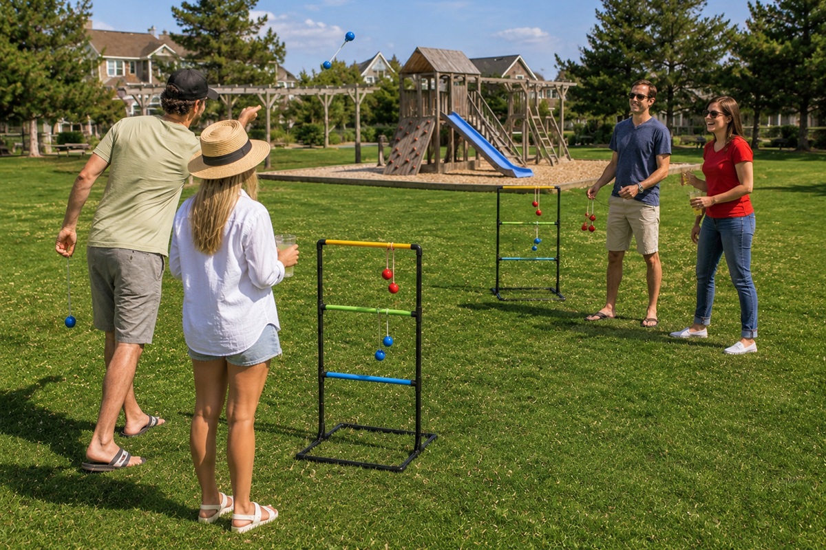 Enjoy ladder toss and open green space at the community park just a short stroll away from home.