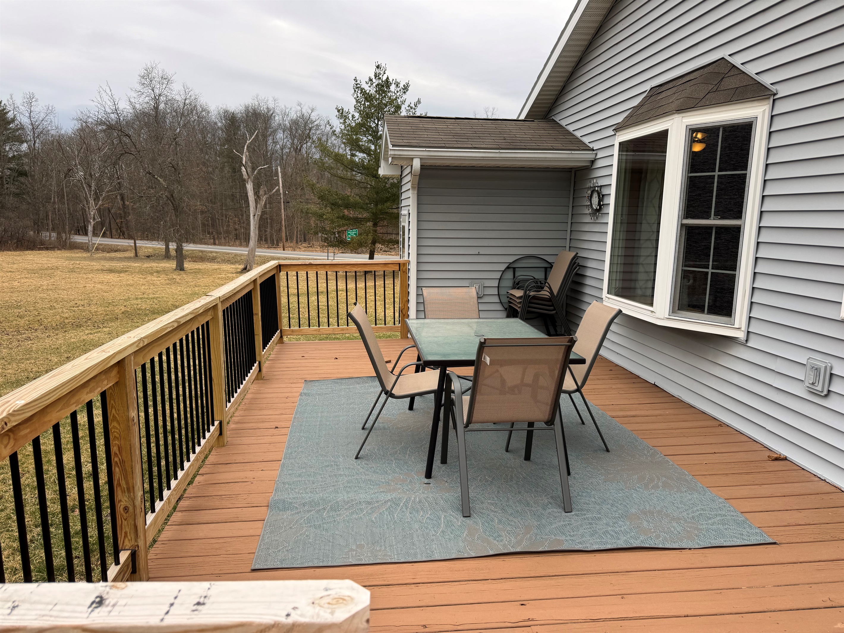 Back deck overlooking the yard