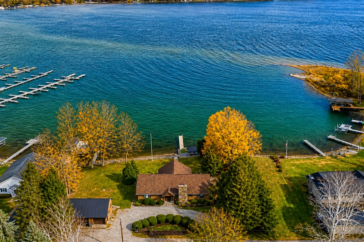 Aerial view of main house