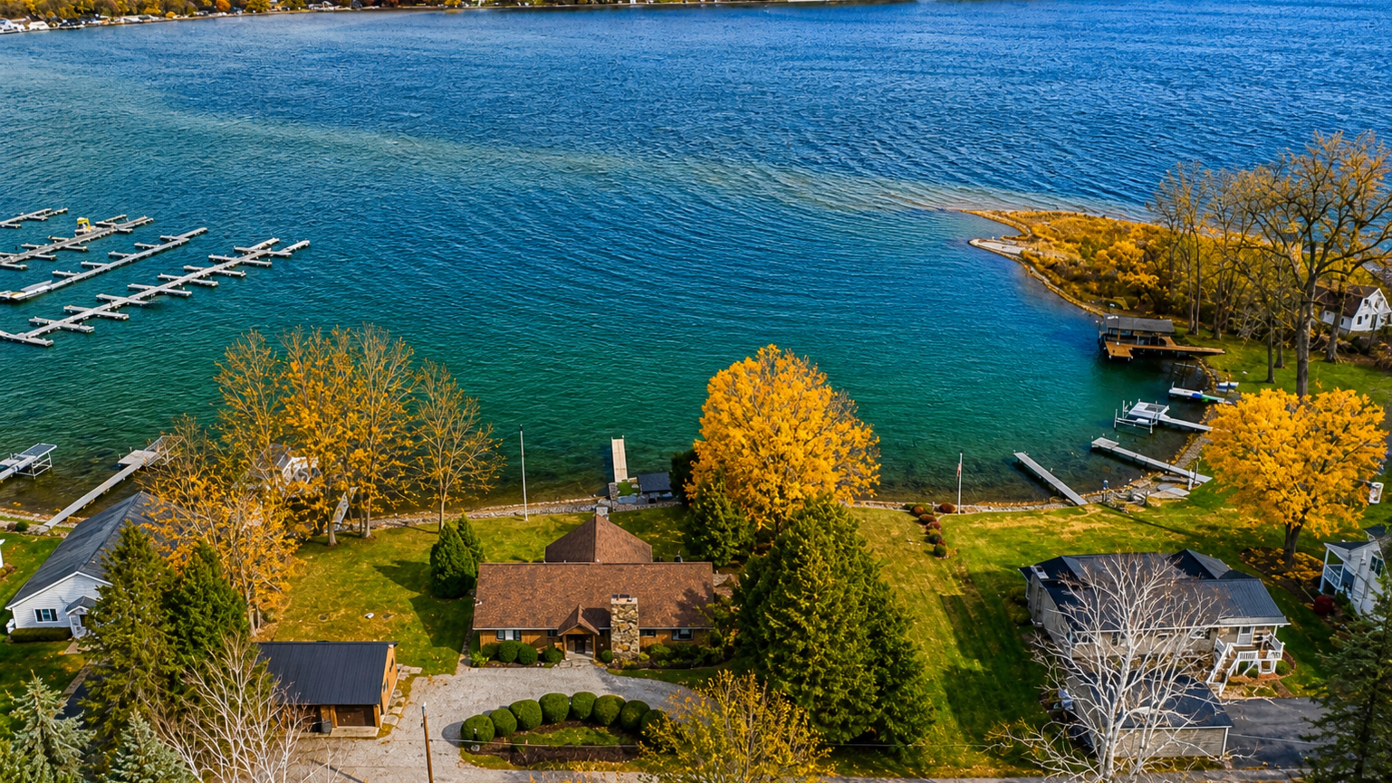 Aerial view of main house
