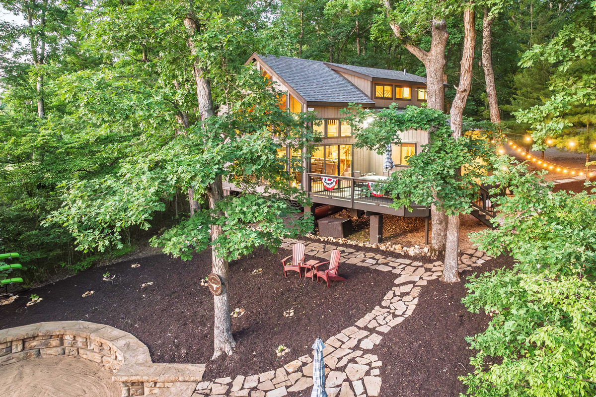 Tucked among mature trees for privacy and tranquility.