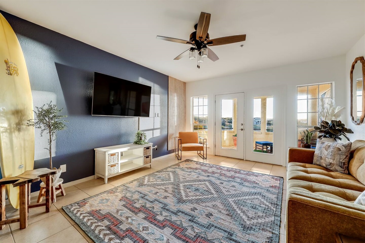 HDTV with Queen Sleeper Sofa