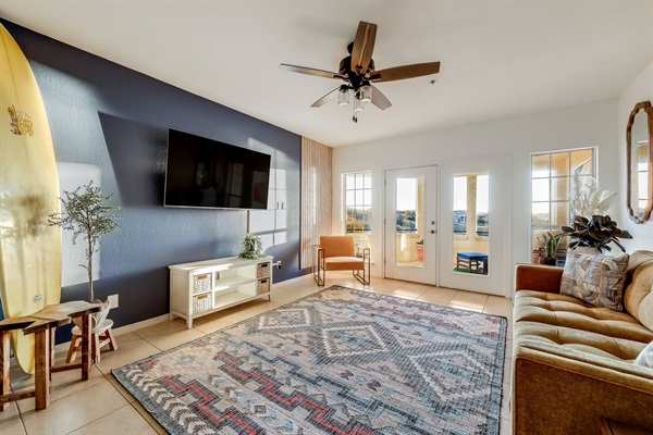 HDTV with Queen Sleeper Sofa