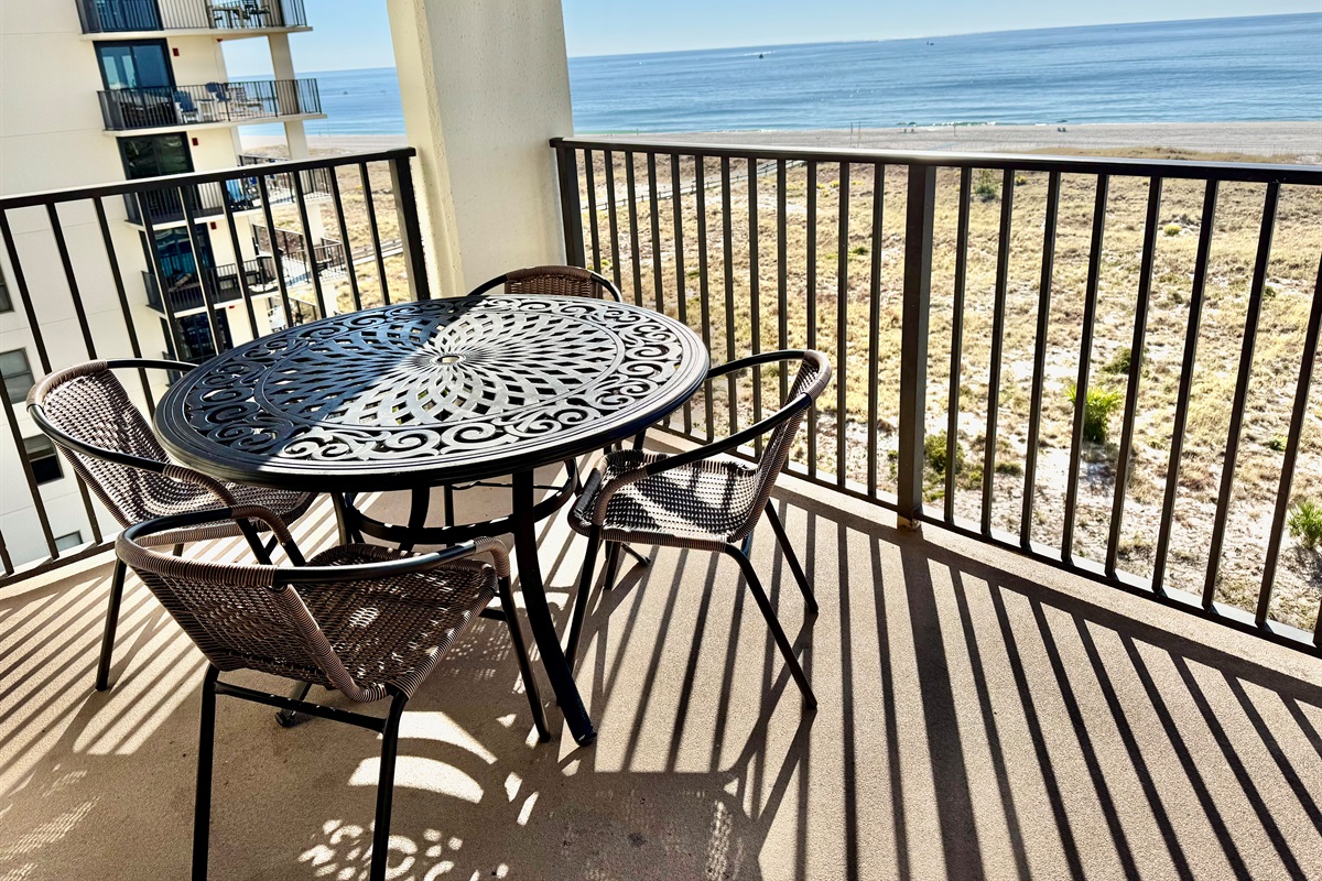 Seating for 4 on the balcony!